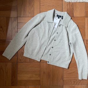 CURRENT SEASON Theory  Cotton-Cashmere Button Down Cardigan